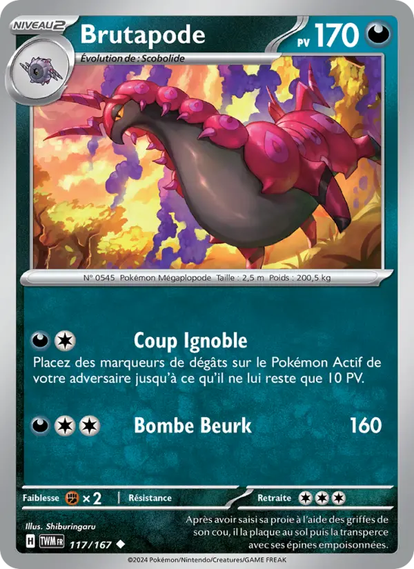 Brutapode — Carte Pokémon 117 Mascarade Crépusculaire