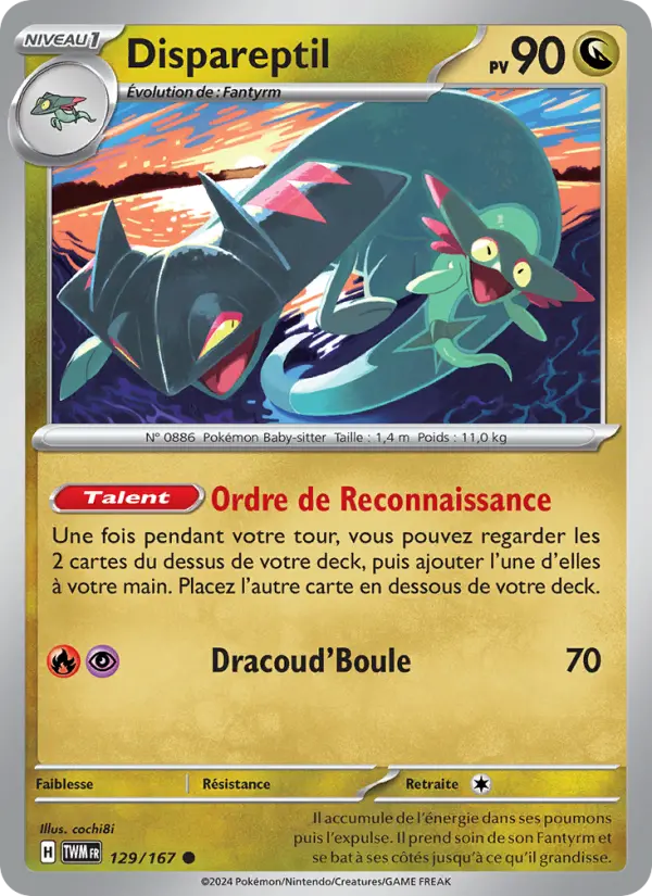 Dispareptil — Carte Pokémon 129 Mascarade Crépusculaire