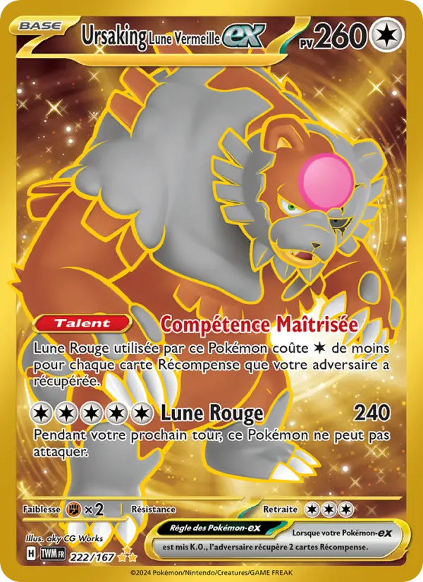 Ursaking Lune Vermeille-ex — Carte Pokémon 222 Mascarade Crépusculaire