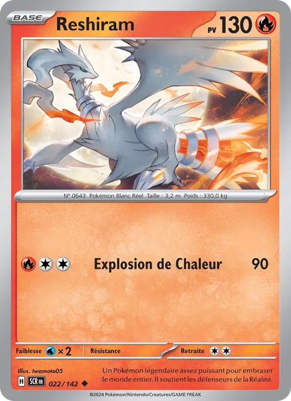 Reshiram — Carte Pokémon 022 Couronne Stellaire