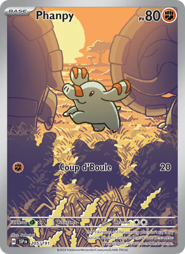 Phanpy — Carte Pokémon 205 Étincelles Déferlantes