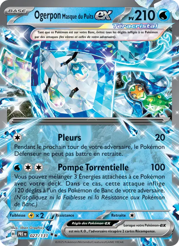 Ogerpon Masque du Puits-ex — Carte Pokémon 027 Évolutions Prismatiques