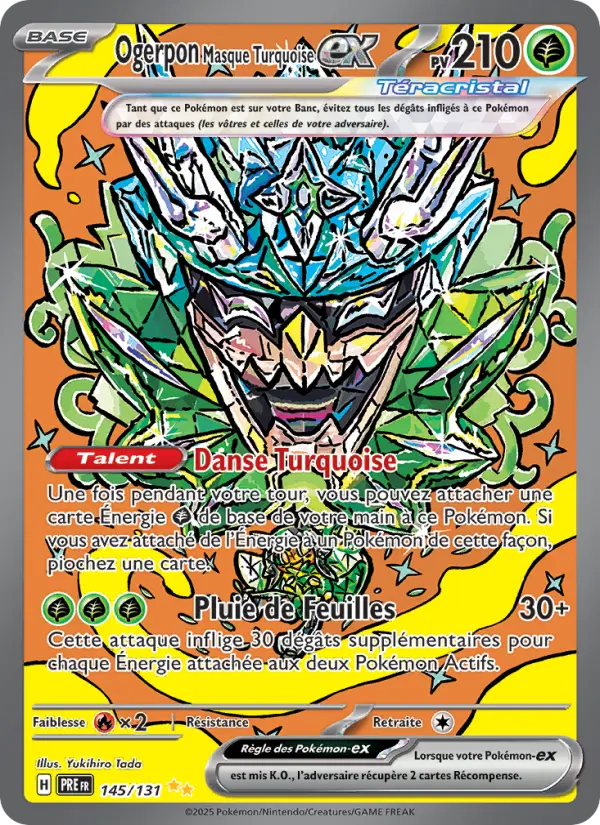 Ogerpon Masque Turquoise-ex — Carte Pokémon 145 Évolutions Prismatiques