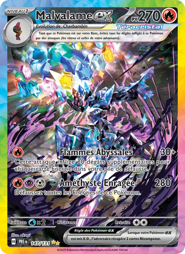Malvalame-ex — Carte Pokémon 147 Évolutions Prismatiques