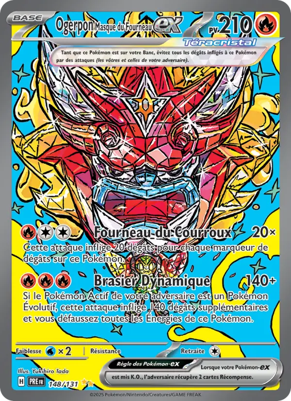 Ogerpon Masque du Fourneau-ex — Carte Pokémon 148 Évolutions Prismatiques