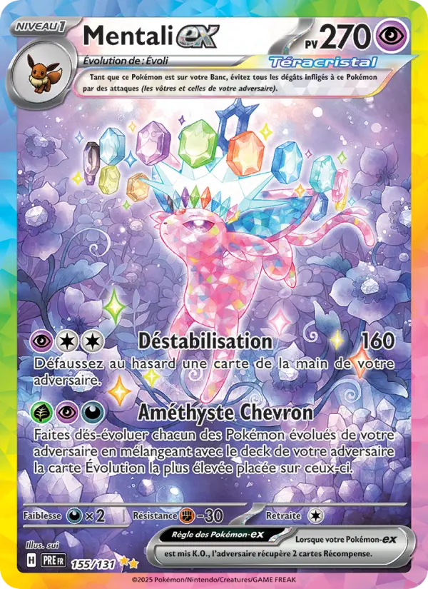 Mentali-ex — Carte Pokémon 155 Évolutions Prismatiques