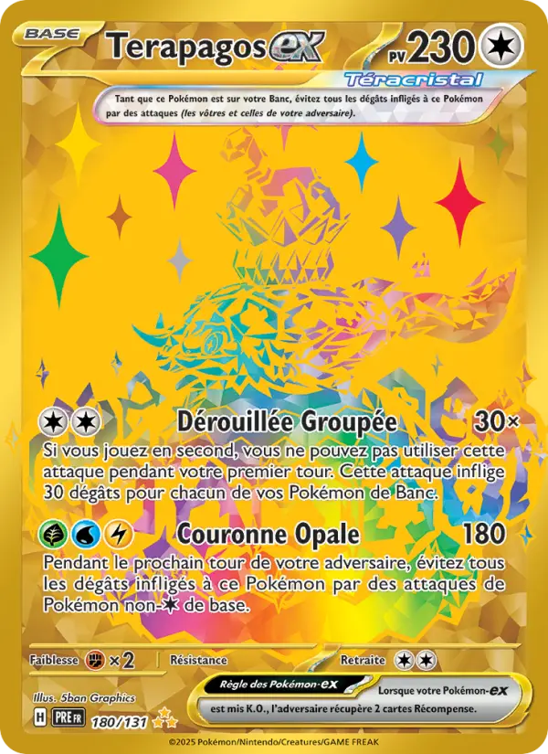 Terapagos-ex — Carte Pokémon 180 Évolutions Prismatiques