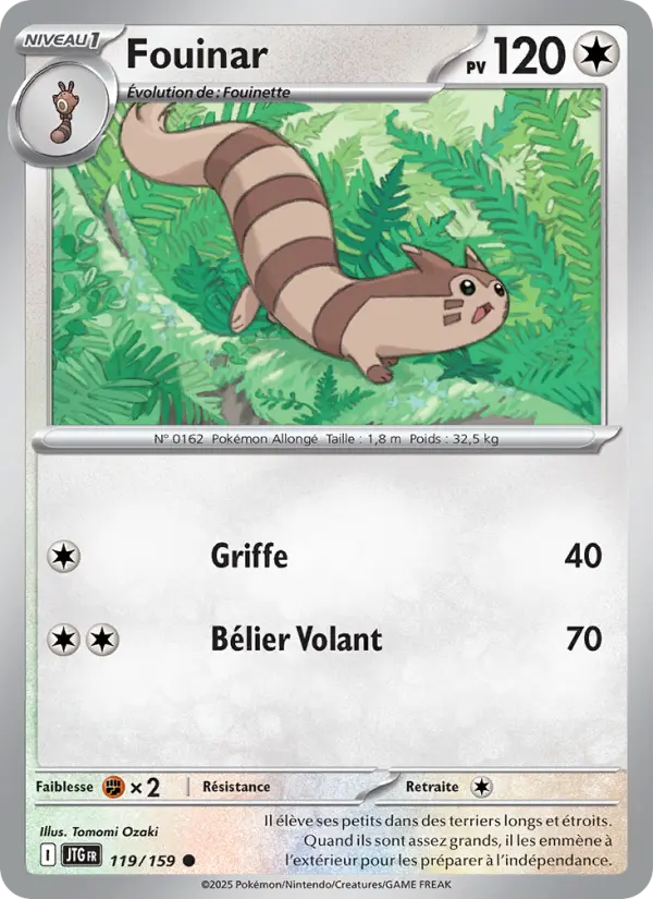 Fouinar — Carte Pokémon 119 Aventures Ensemble