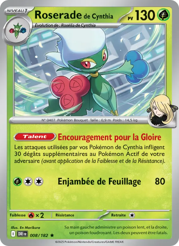 Roserade de Cynthia — Carte Pokémon 008 Rivalités Destinées