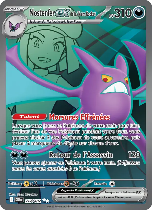Nostenfer-ex de la Team Rocket — Carte Pokémon 217 Rivalités Destinées
