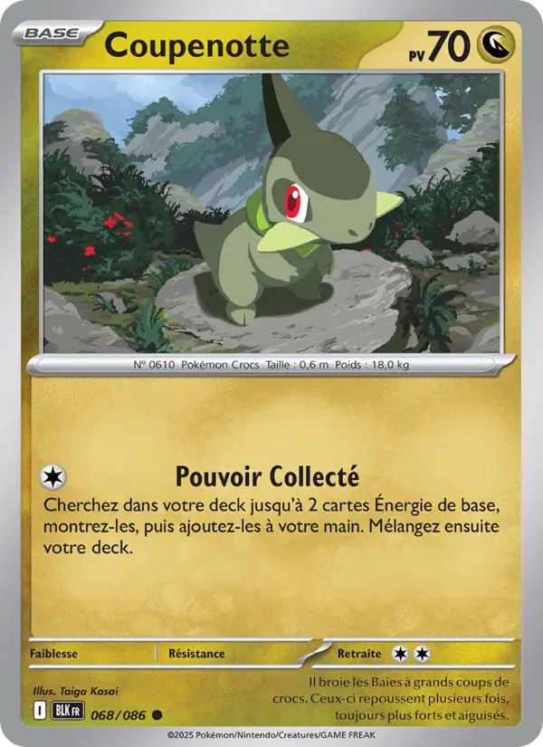 Coupenotte — Carte Pokémon 068 Foudre Noire