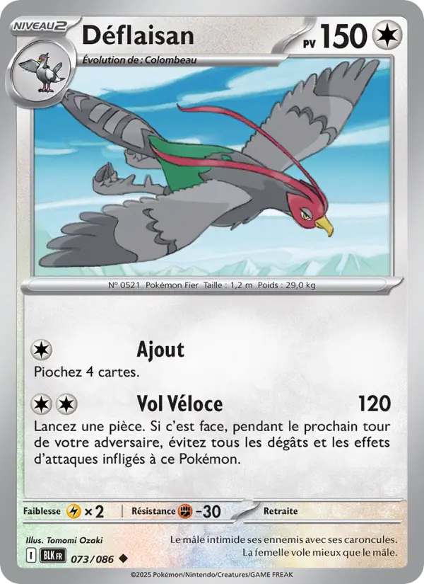Déflaisan — Carte Pokémon 073 Foudre Noire