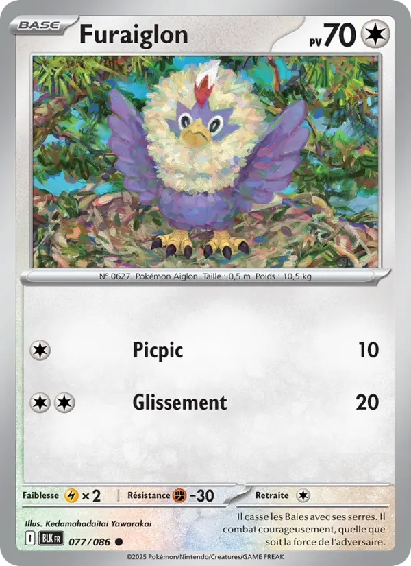 Furaiglon — Carte Pokémon 077 Foudre Noire