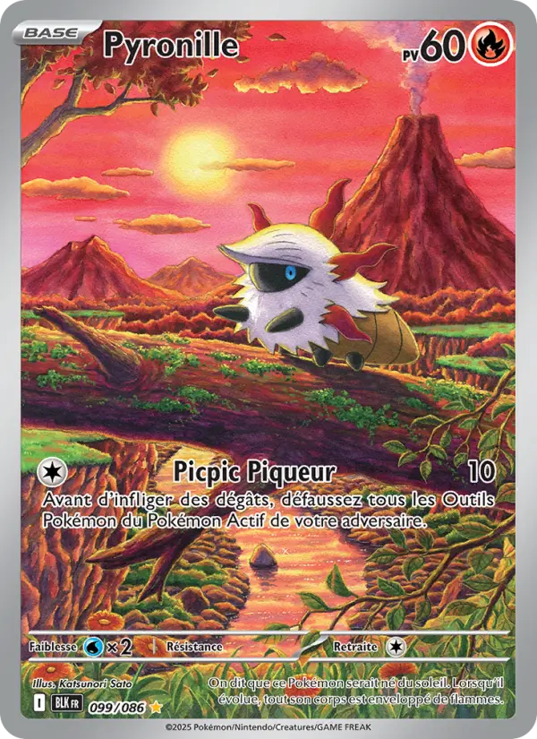 Pyronille — Carte Pokémon 099 Foudre Noire