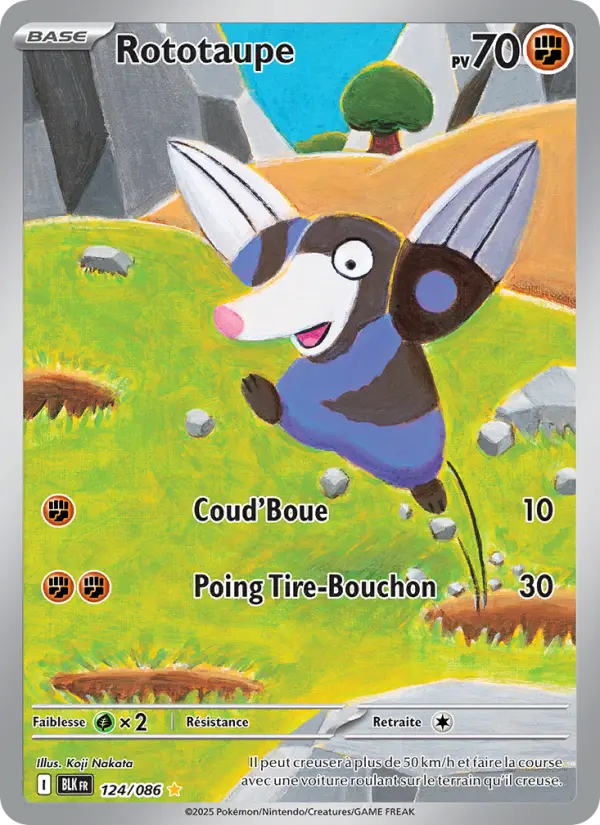 Rototaupe — Carte Pokémon 124 Foudre Noire