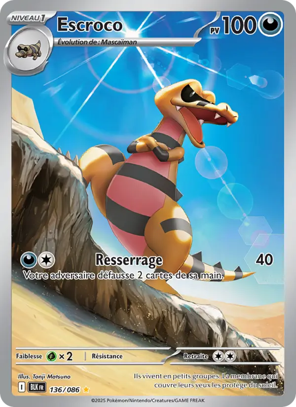 Escroco — Carte Pokémon 136 Foudre Noire