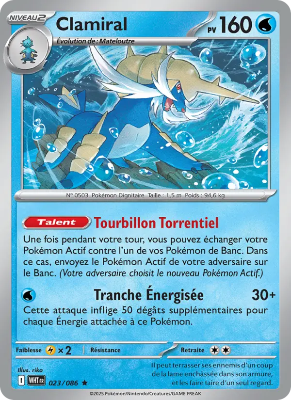 Clamiral — Carte Pokémon 023 Flamme Blanche