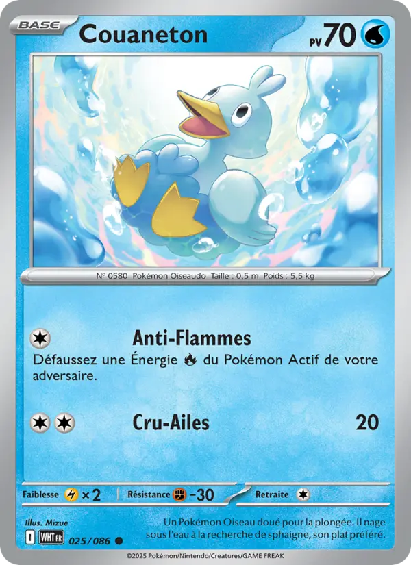 Couaneton — Carte Pokémon 025 Flamme Blanche