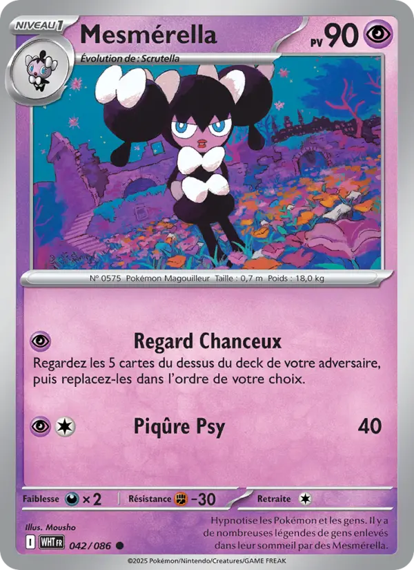 Mesmérella — Carte Pokémon 042 Flamme Blanche