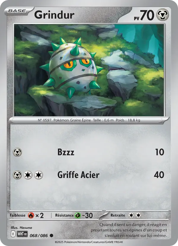 Grindur — Carte Pokémon 068 Flamme Blanche