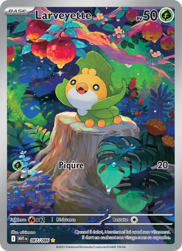 Larveyette — Carte Pokémon 087 Flamme Blanche
