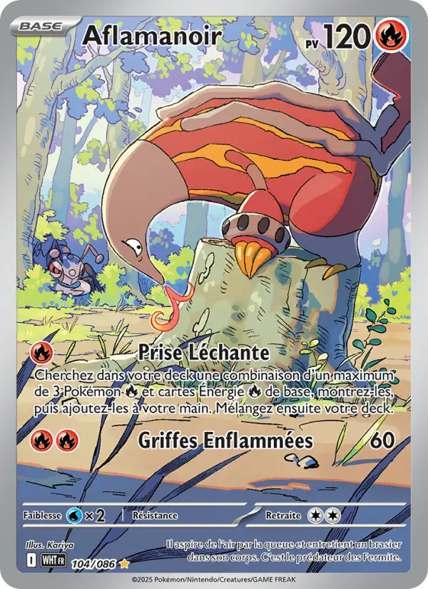 Aflamanoir — Carte Pokémon 104 Flamme Blanche