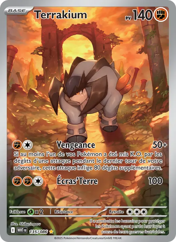 Terrakium — Carte Pokémon 135 Flamme Blanche