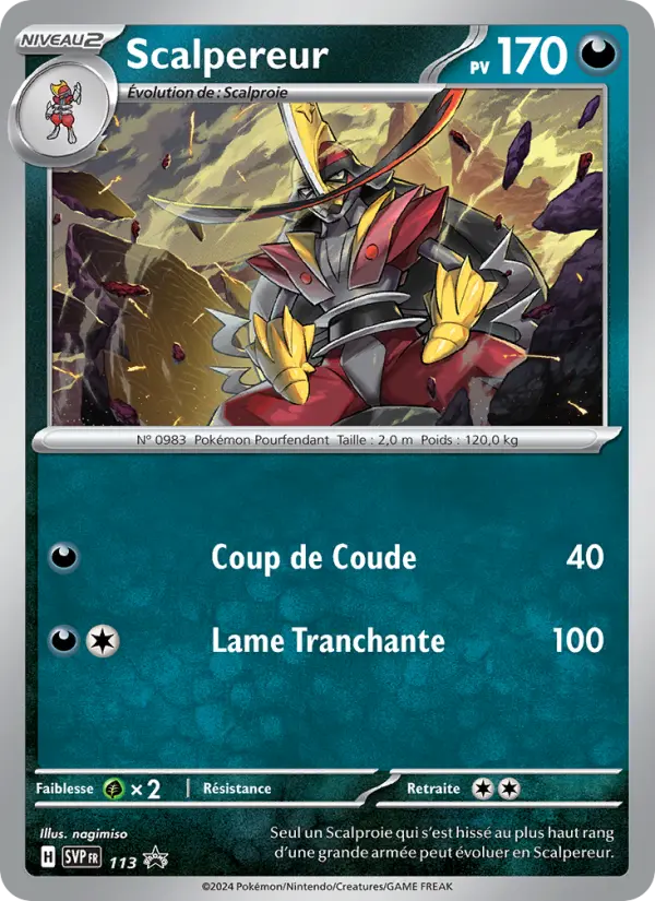 Scalpereur — Carte Pokémon 113 SVP Black Star Promos