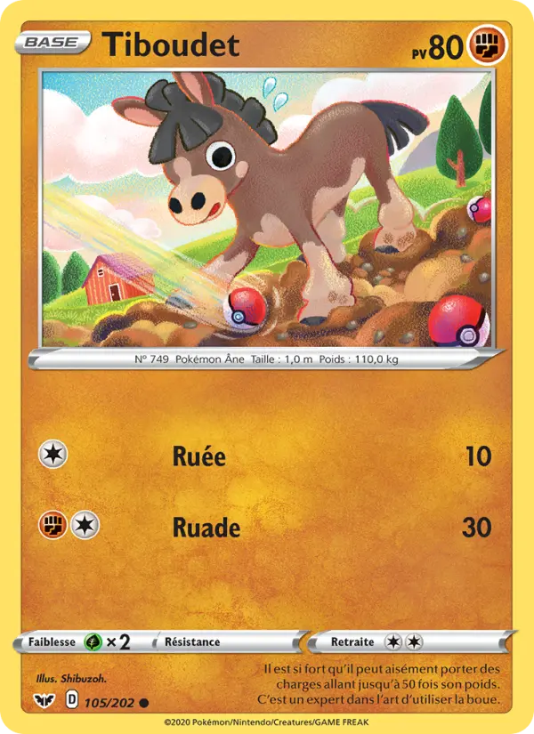 Tiboudet — Carte Pokémon 105 Épée et Bouclier