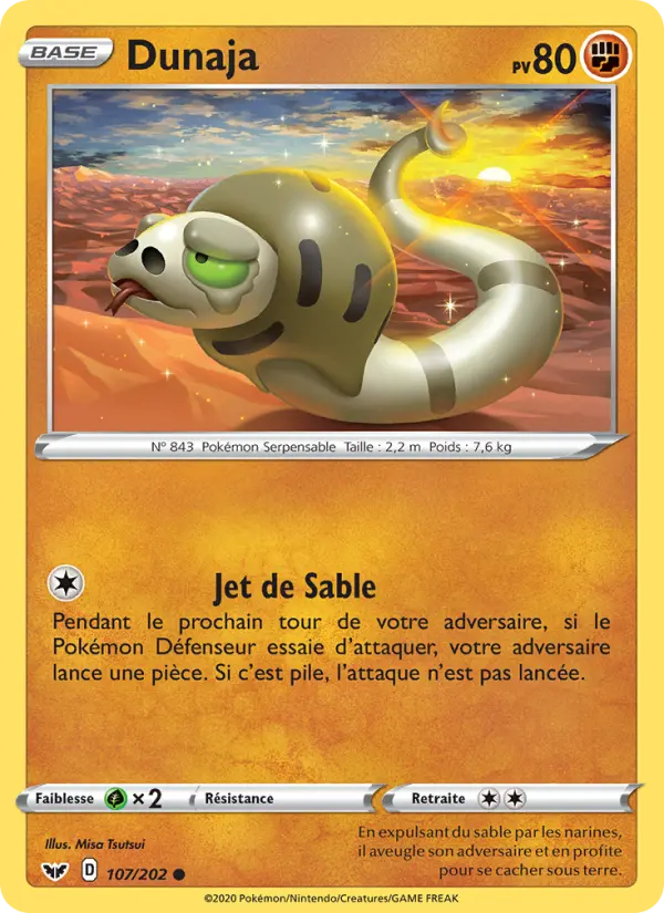 Dunaja — Carte Pokémon 107 Épée et Bouclier