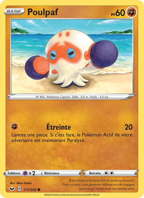 Poulpaf — Carte Pokémon 111 Épée et Bouclier