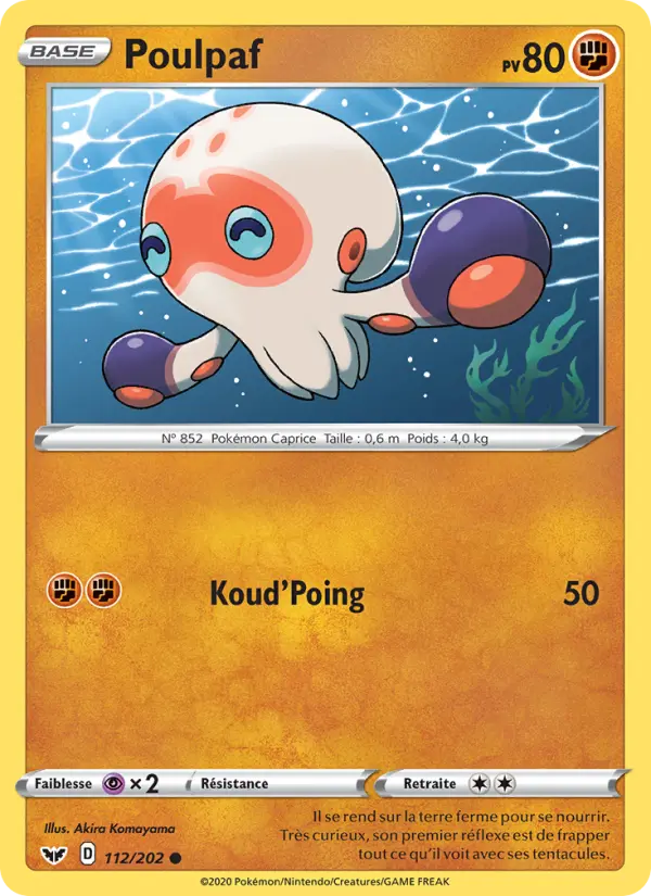 Poulpaf — Carte Pokémon 112 Épée et Bouclier