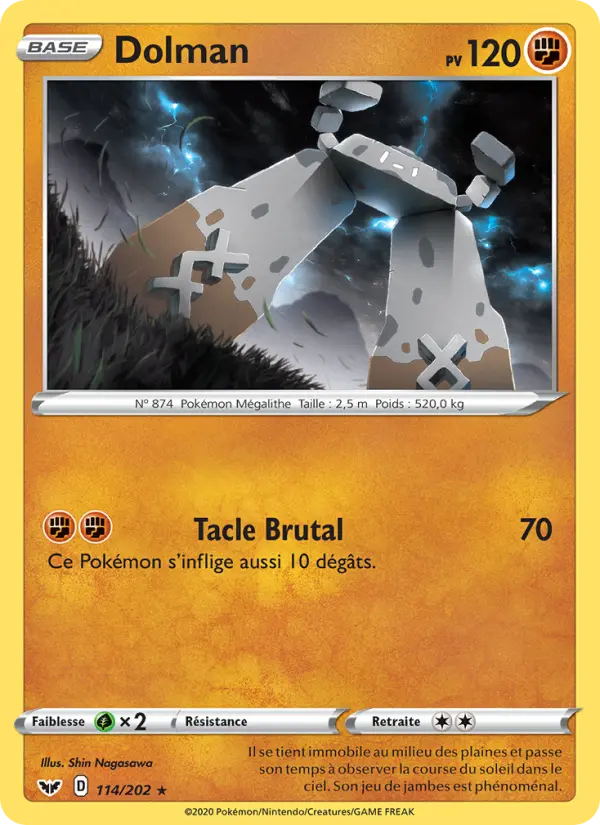Dolman — Carte Pokémon 114 Épée et Bouclier
