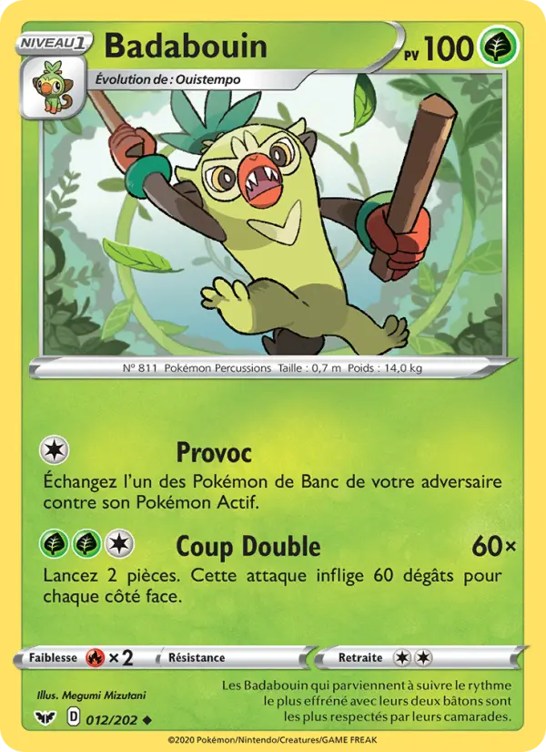Badabouin — Carte Pokémon 12 Épée et Bouclier