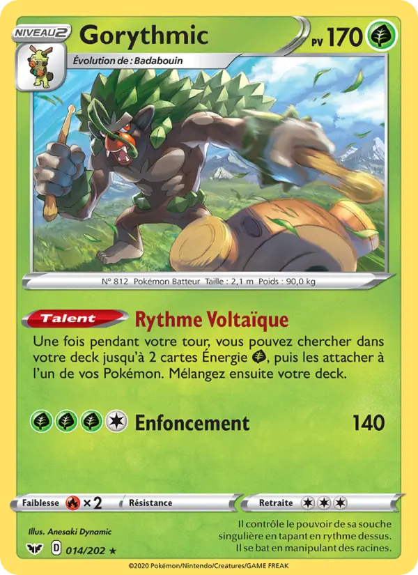 Gorythmic — Carte Pokémon 14 Épée et Bouclier