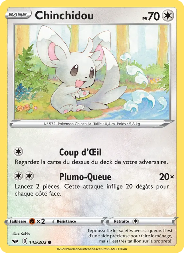 Chinchidou — Carte Pokémon 145 Épée et Bouclier