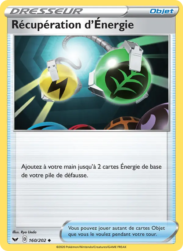 Récupération d'Énergie — Carte Pokémon 160 Épée et Bouclier