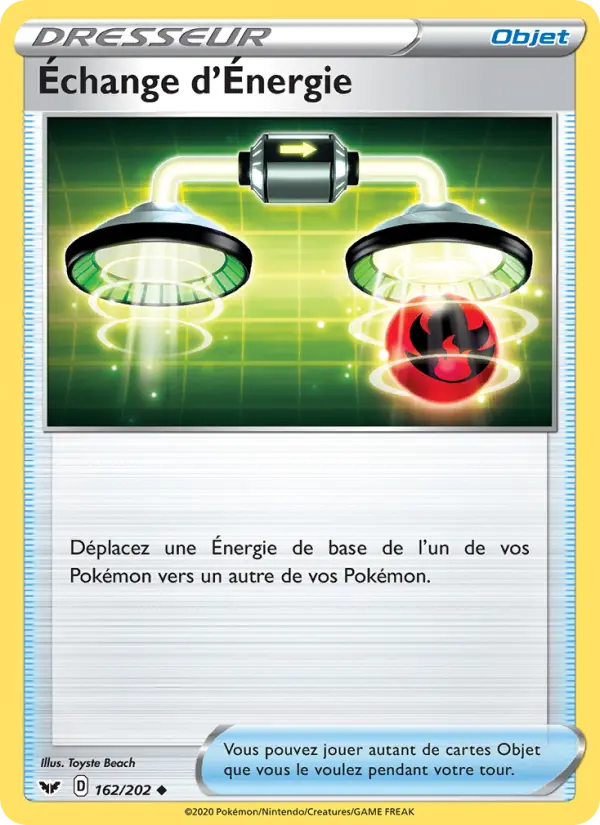 Échange d'Énergie — Carte Pokémon 162 Épée et Bouclier