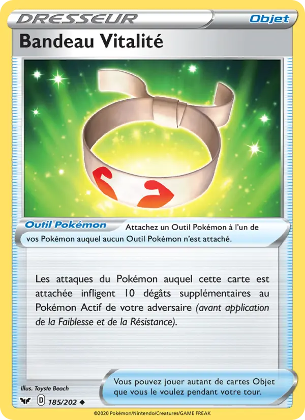 Bandeau Vitalité — Carte Pokémon 185 Épée et Bouclier