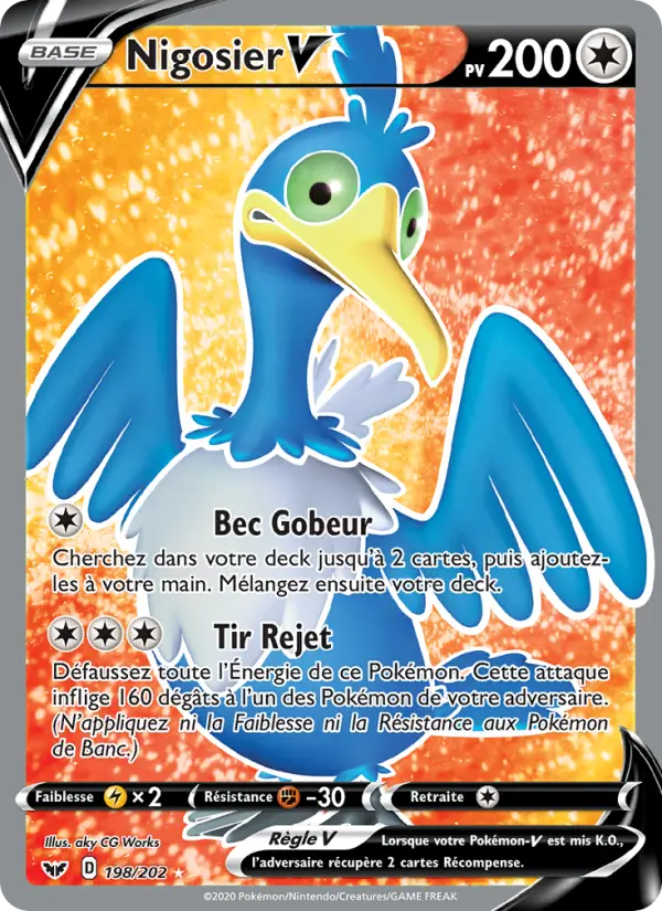 Nigosier V — Carte Pokémon 198 Épée et Bouclier