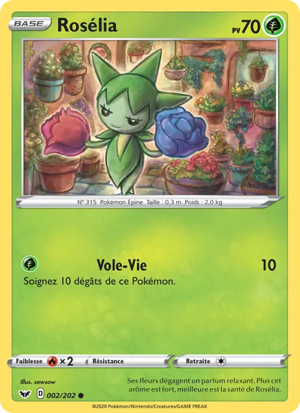 Rosélia — Carte Pokémon 2 Épée et Bouclier
