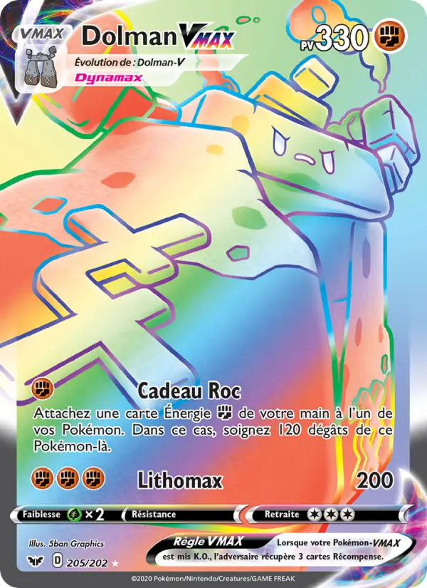 Dolman VMAX — Carte Pokémon 205 Épée et Bouclier
