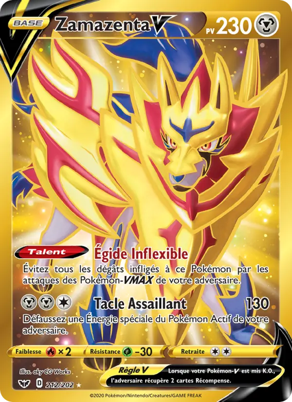 Zamazenta V — Carte Pokémon 212 Épée et Bouclier