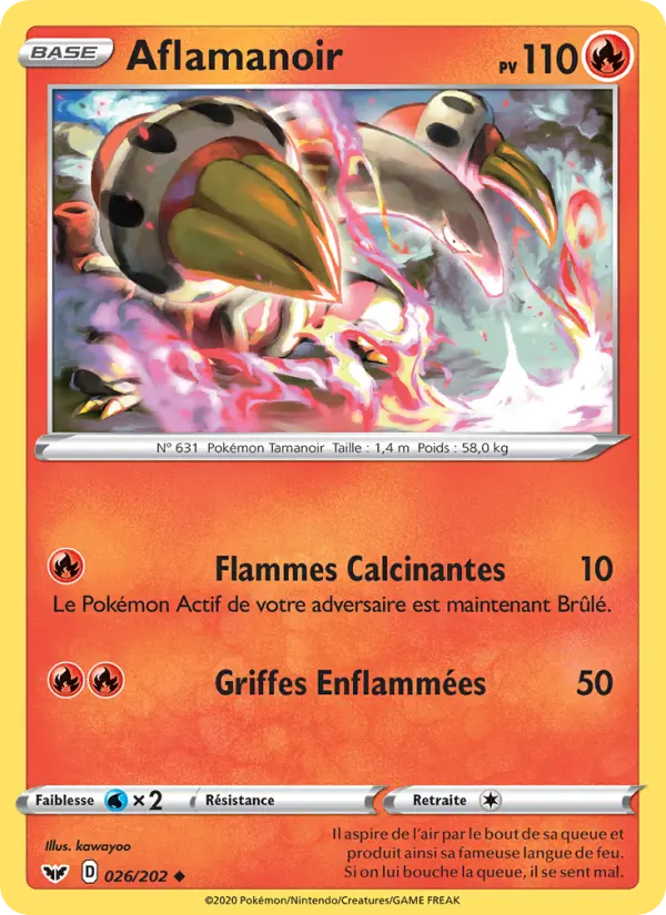 Aflamanoir — Carte Pokémon 26 Épée et Bouclier