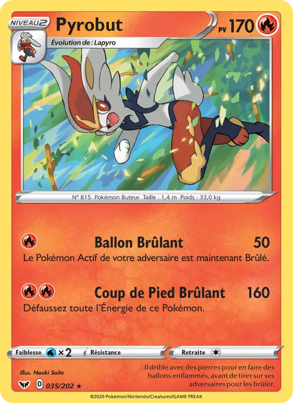 Pyrobut — Carte Pokémon 35 Épée et Bouclier
