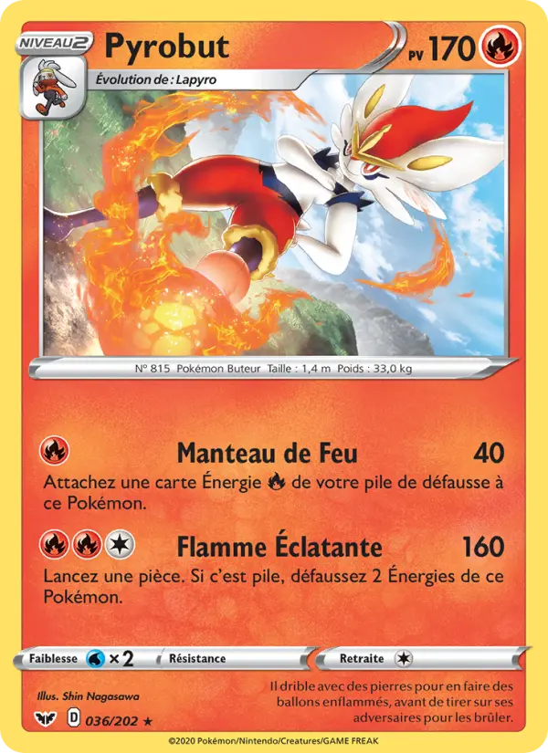 Pyrobut — Carte Pokémon 36 Épée et Bouclier