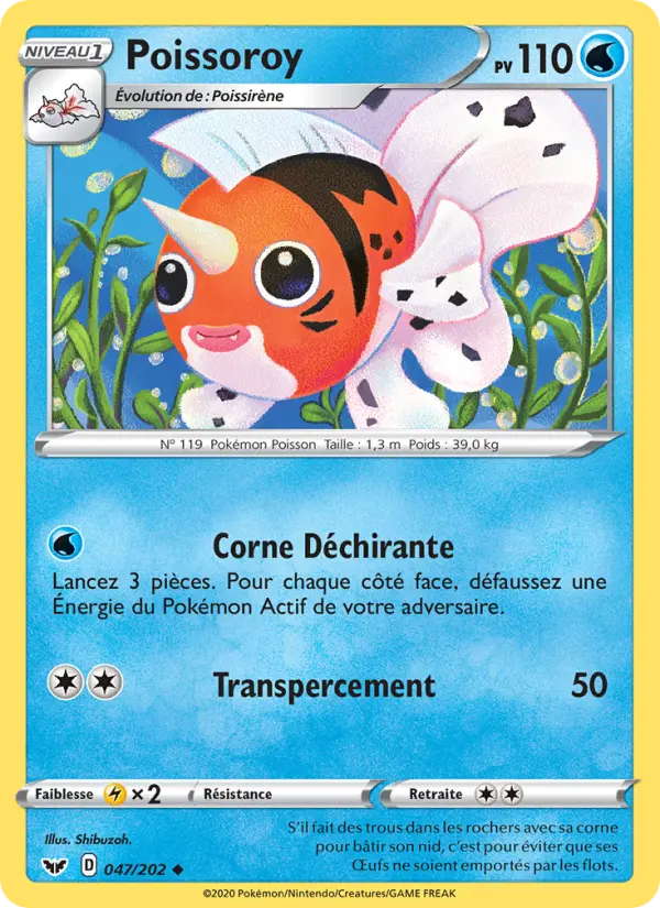 Poissoroy — Carte Pokémon 47 Épée et Bouclier