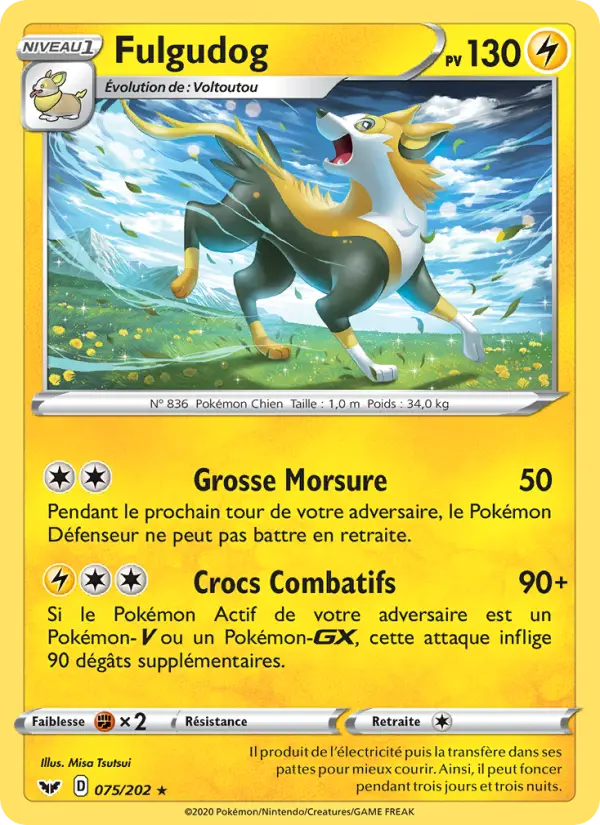 Fulgudog — Carte Pokémon 75 Épée et Bouclier