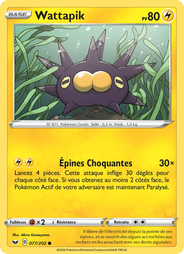 Wattapik — Carte Pokémon 77 Épée et Bouclier