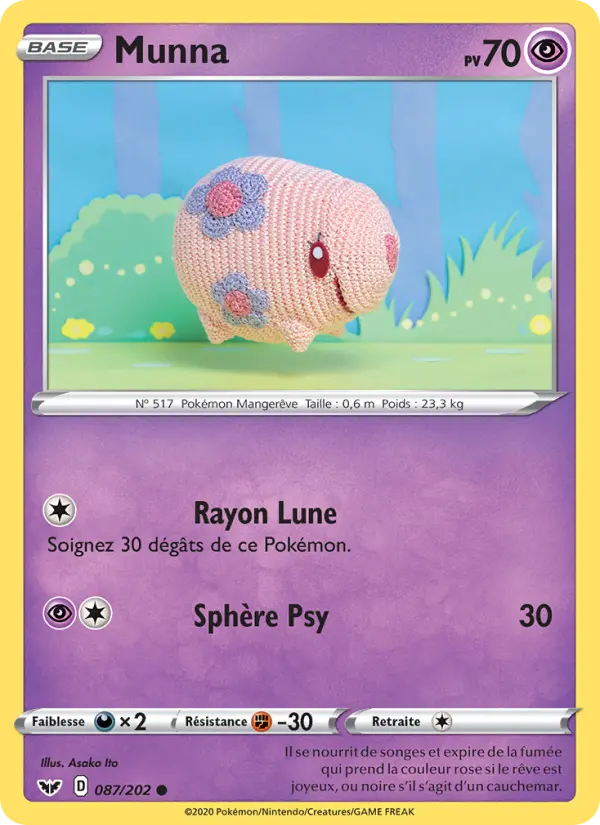 Munna — Carte Pokémon 87 Épée et Bouclier